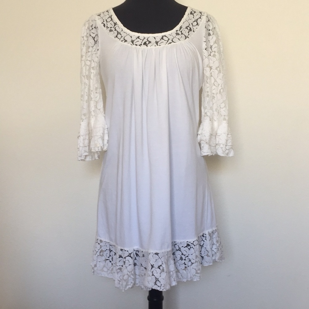 White lace long sleeve mini Victoria secret dress